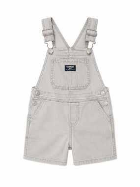 OshKosh B'gosh Light Gray Short Denim Overalls
